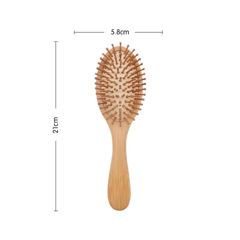 Hairbrush Comb Scalp Hair Care Healthy Bamboo Comb Wood Comb Professional Healthy Paddle Cushion Hair Loss Massage Brush 1PC