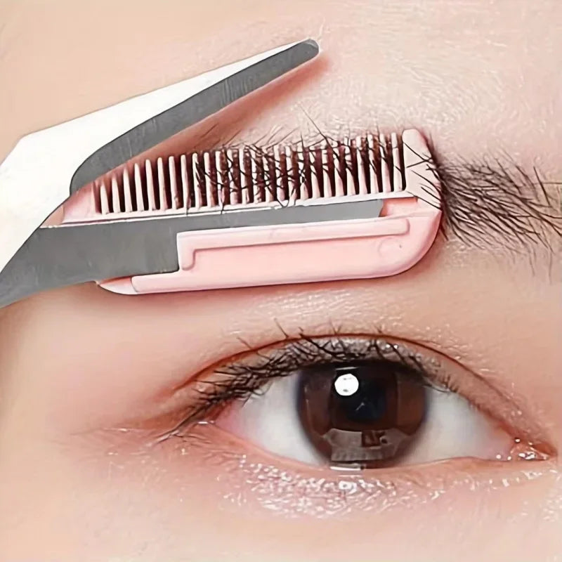 Ciseaux à Sourcils Acier Inoxydable avec Peigne - Épilation Précise Maquillage