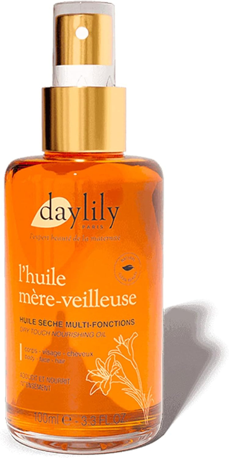 | L'Huile Mère-Veilleuse Multi-Fonctions | Nourrit Votre Corps & Répare Vos Cheveux | Combinaisons De 5 Huiles Végétales Bio | Texture Douce | Fabriqué En France | Végan & Cruelty-Free | 100Ml