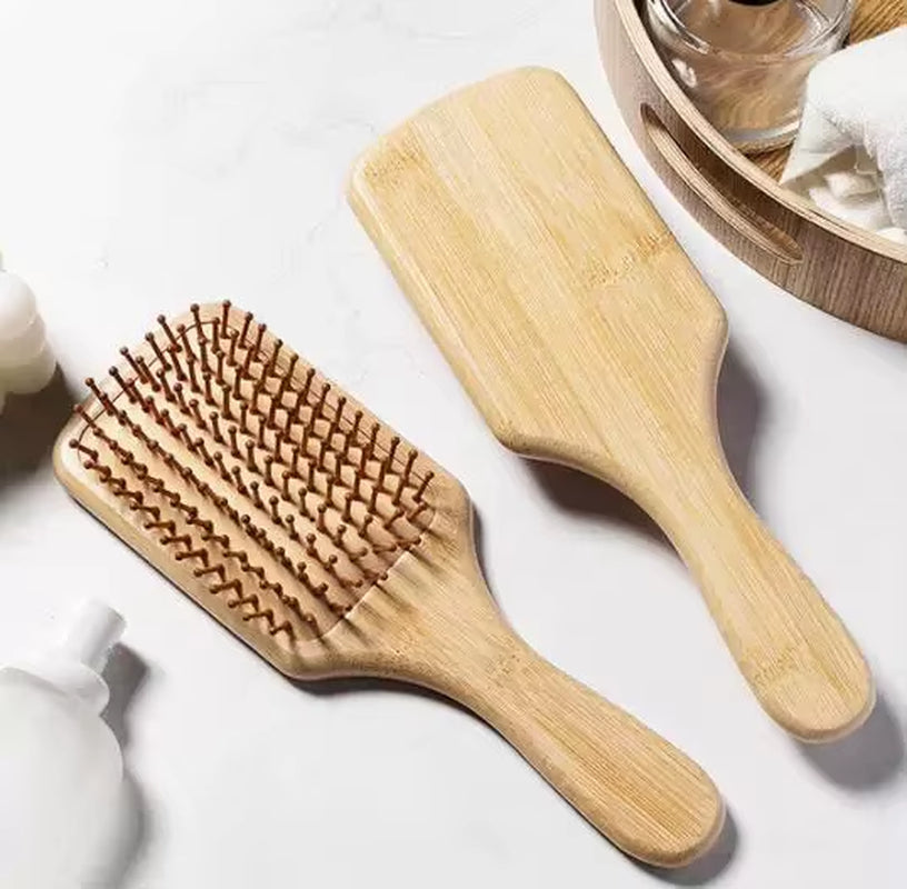 Hairbrush Comb Scalp Hair Care Healthy Bamboo Comb Wood Comb Professional Healthy Paddle Cushion Hair Loss Massage Brush 1PC