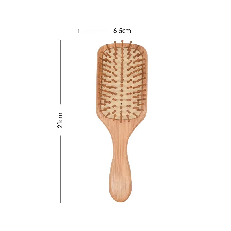 Hairbrush Comb Scalp Hair Care Healthy Bamboo Comb Wood Comb Professional Healthy Paddle Cushion Hair Loss Massage Brush 1PC