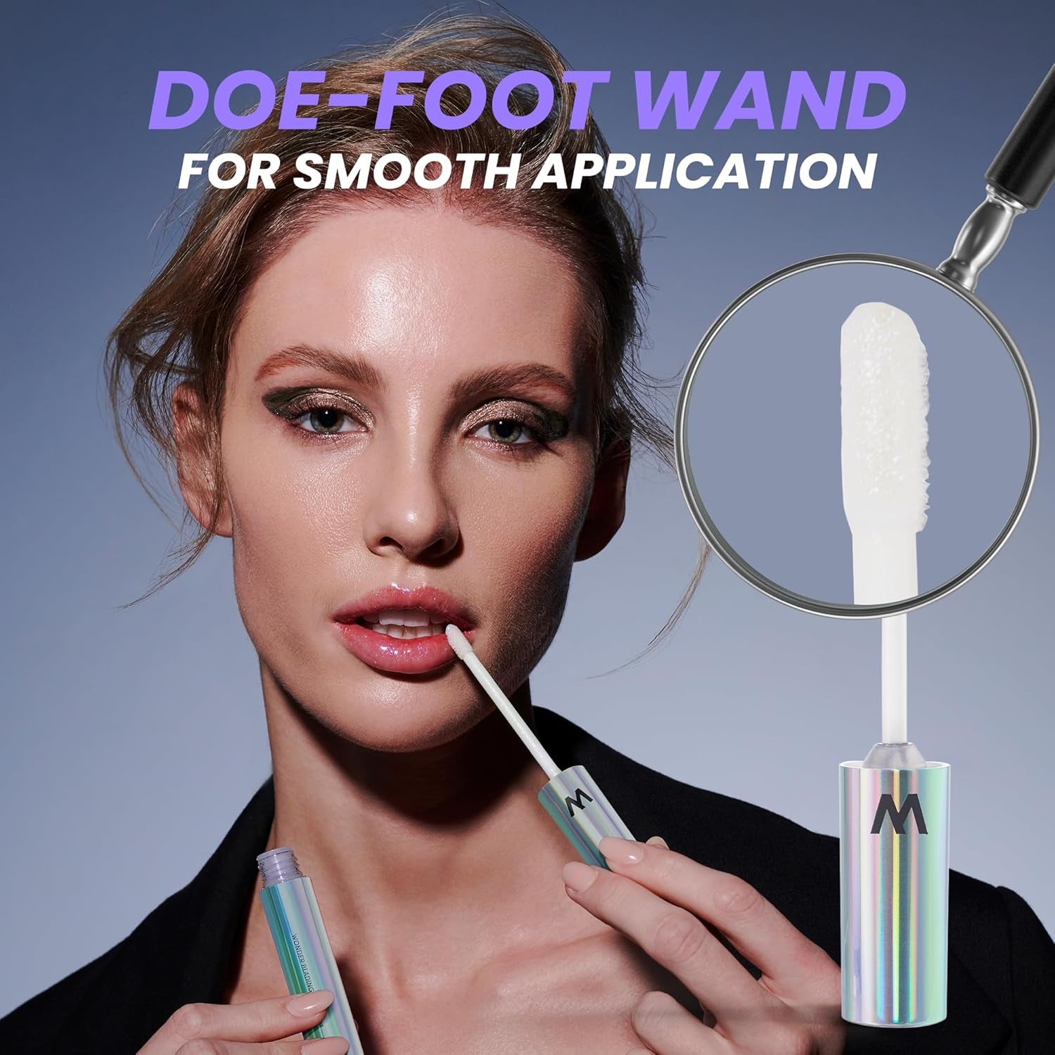 Wonder Blading Top Gloss - Brillant À Lèvres Transparent À Paillettes, Maquillage Pour Les Lèvres Au Fini Hydratant Et Brillant (Holographique)